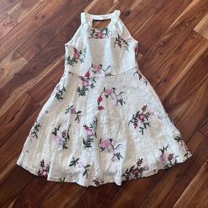 Blush US Angels white halter dress size 8 NWT lace floral